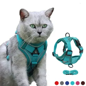 Escape Proof Breathable Reflective Cat Harness and Leash