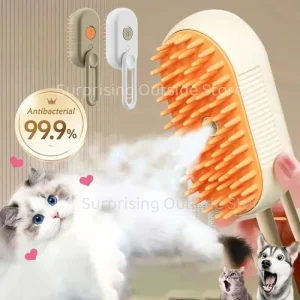 Cat Dog 3 in 1 Steam Spray Massage Folding Rotatable Hair Brush