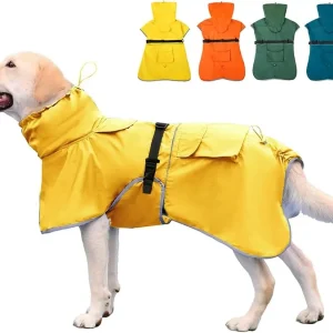 Reflective Adjustable Hooded Waterproof Dog Raincoat